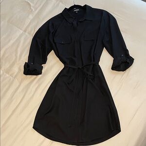 Express Black Portofino Shirt Dress